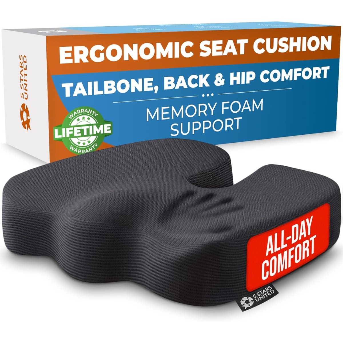 Ergonomic Memory Foam Seat Cushion